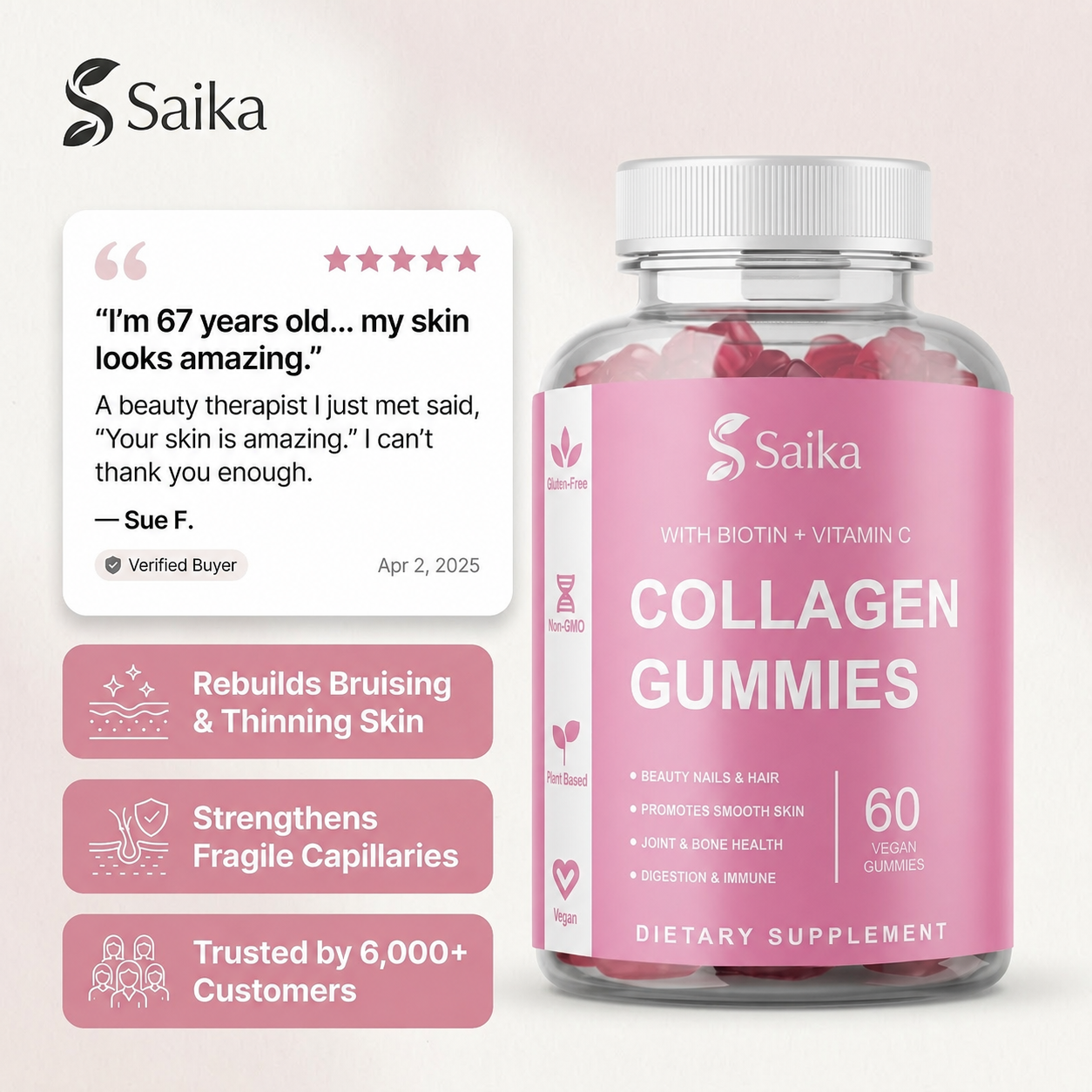 Premium Strawberry Collagen Gummies